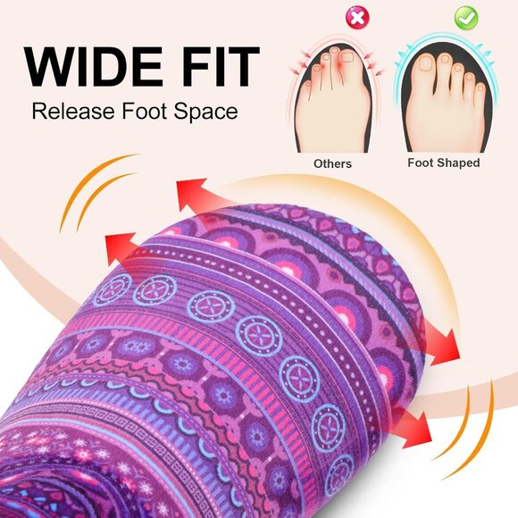 Purple Bohemian Women's Warm Bootie Slippers - Cozy, Non-Slip Winter House Shoes - Picture 3 of 7